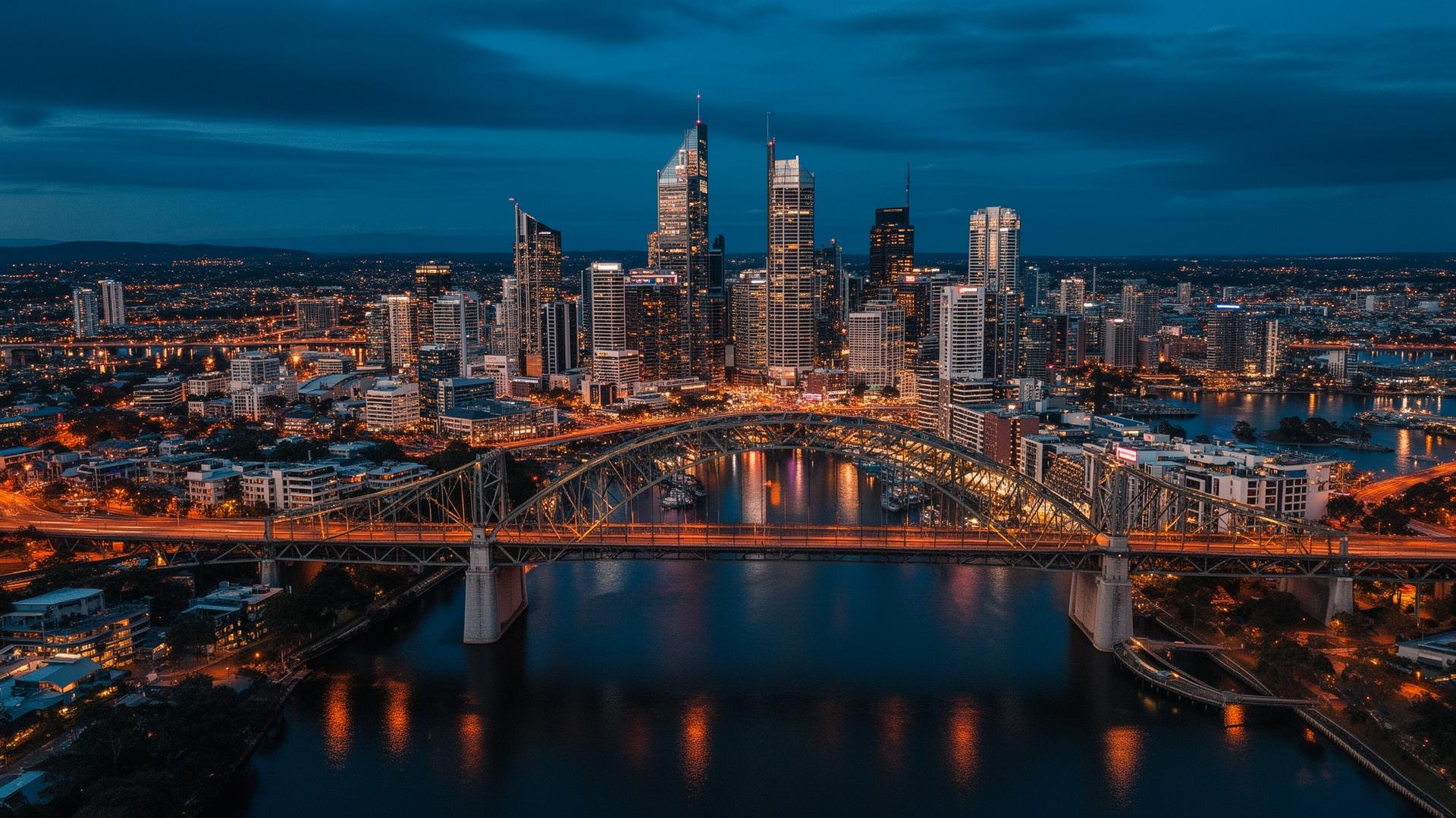 Brisbane city skyline at twilight — QCC's home market