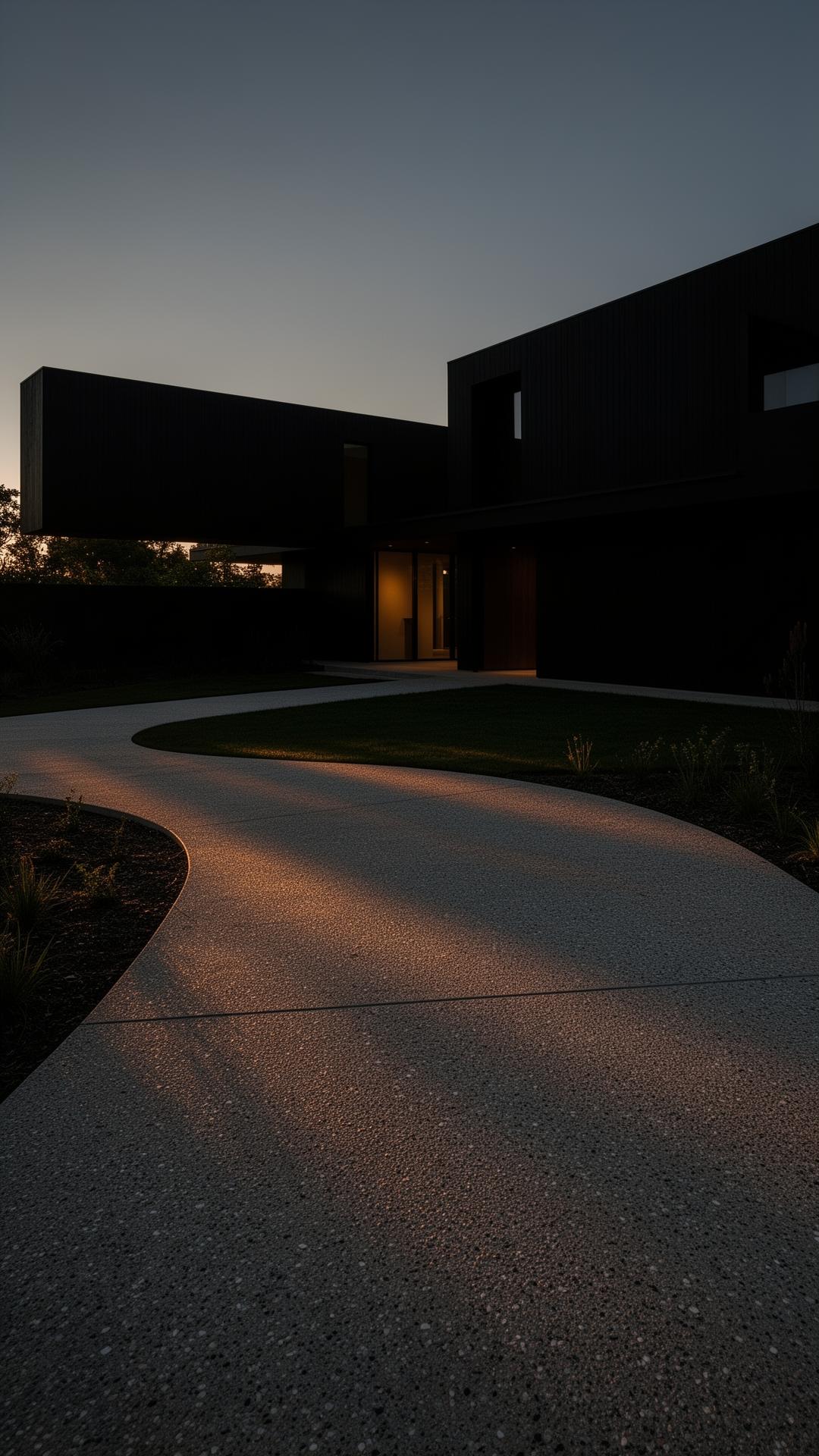 QCC driveway at dusk